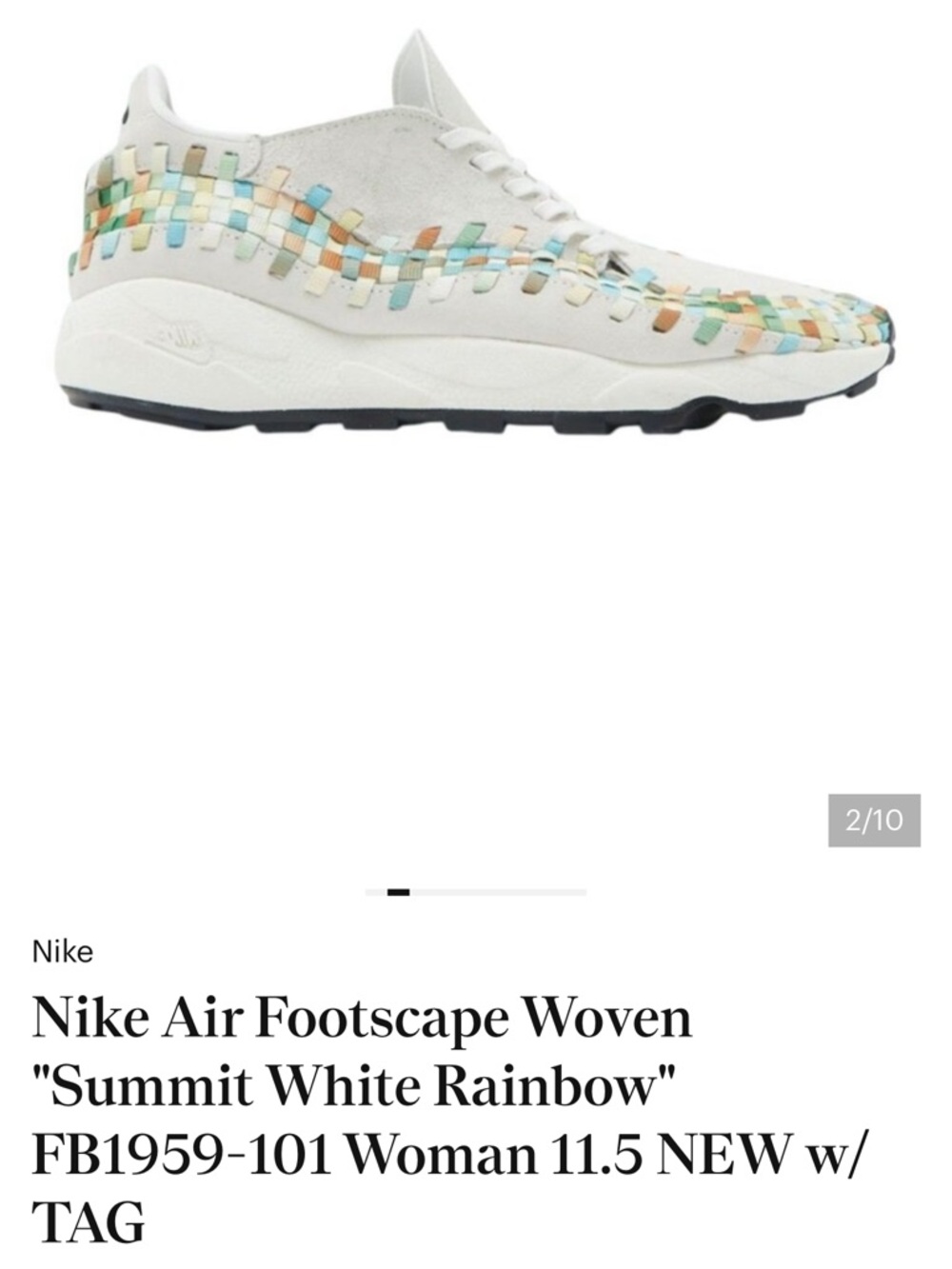 Nike White Woven Multicolor Slip-On Athletic Sneakers